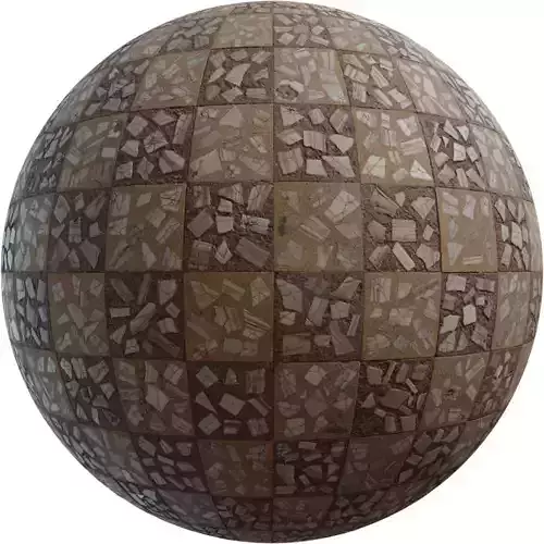 Terrazzo Mosaic Checker Tiles PBR Texture 