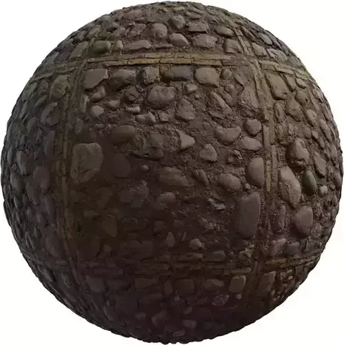 River Pebble Exposed Aggregate Slabs PBR Texture