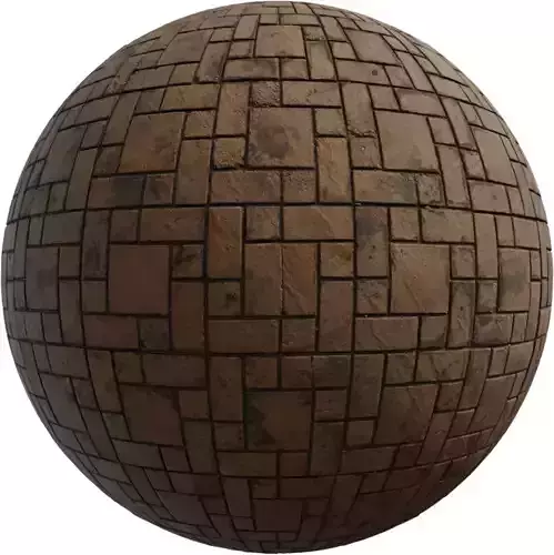 Irregular Patterned Paving Blocks PBR Texture