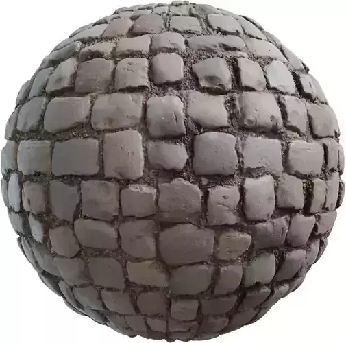 Old Town Cobblestone With Soil Joints PBR Texture 