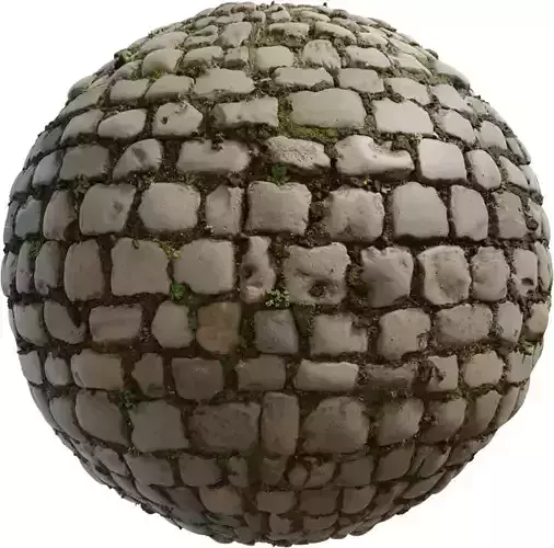 Mossy Medieval Cobblestone PBR Texture 