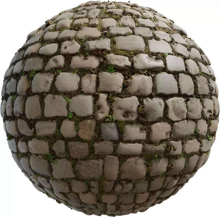 Mossy Medieval Cobblestone PBR Texture Texture