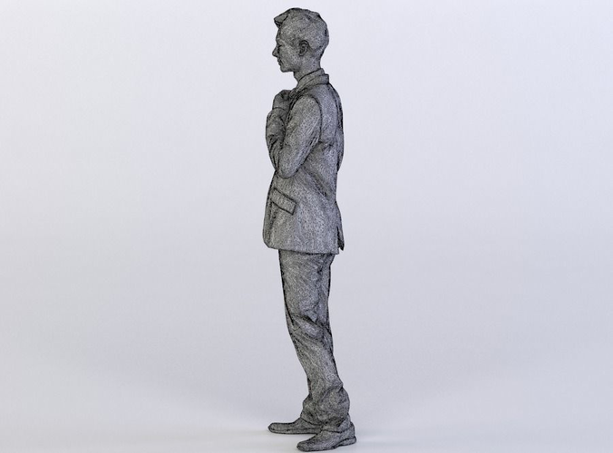 Lee 0451 Man in a suit fixing his tie