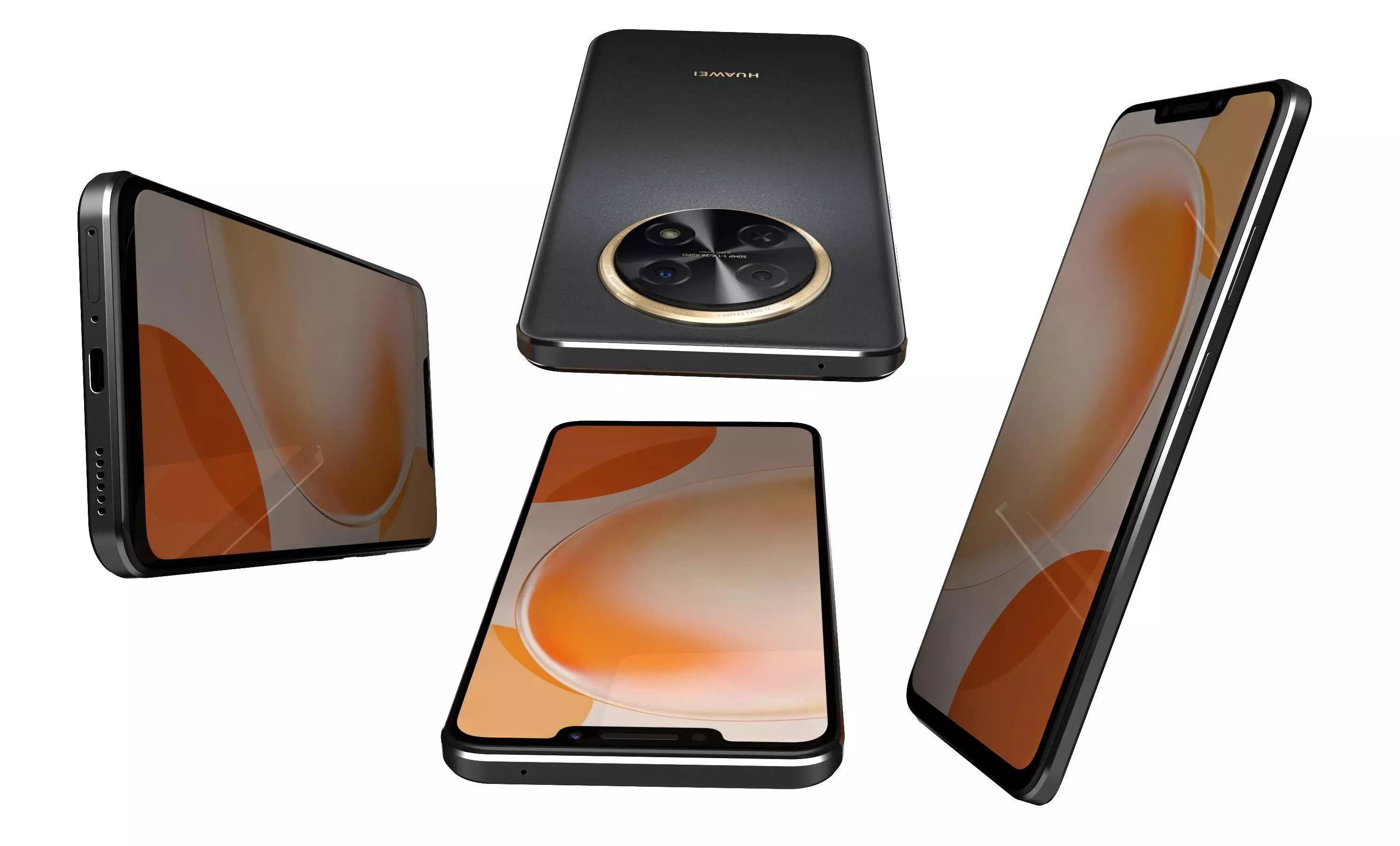 Huawei Nova Y91 Black High Poly 3D model_7