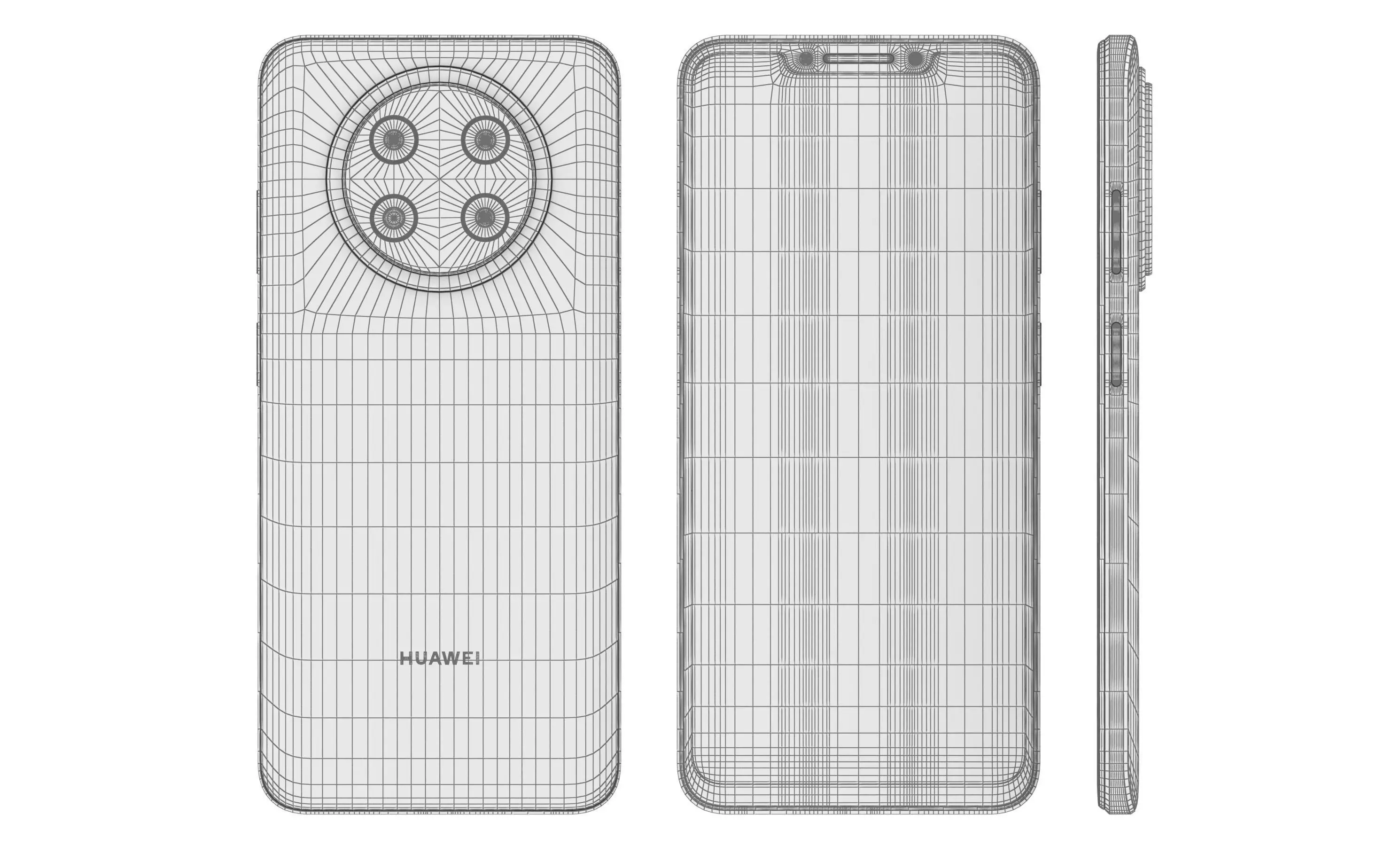 Huawei Nova Y91 Black High Poly 3D model_11