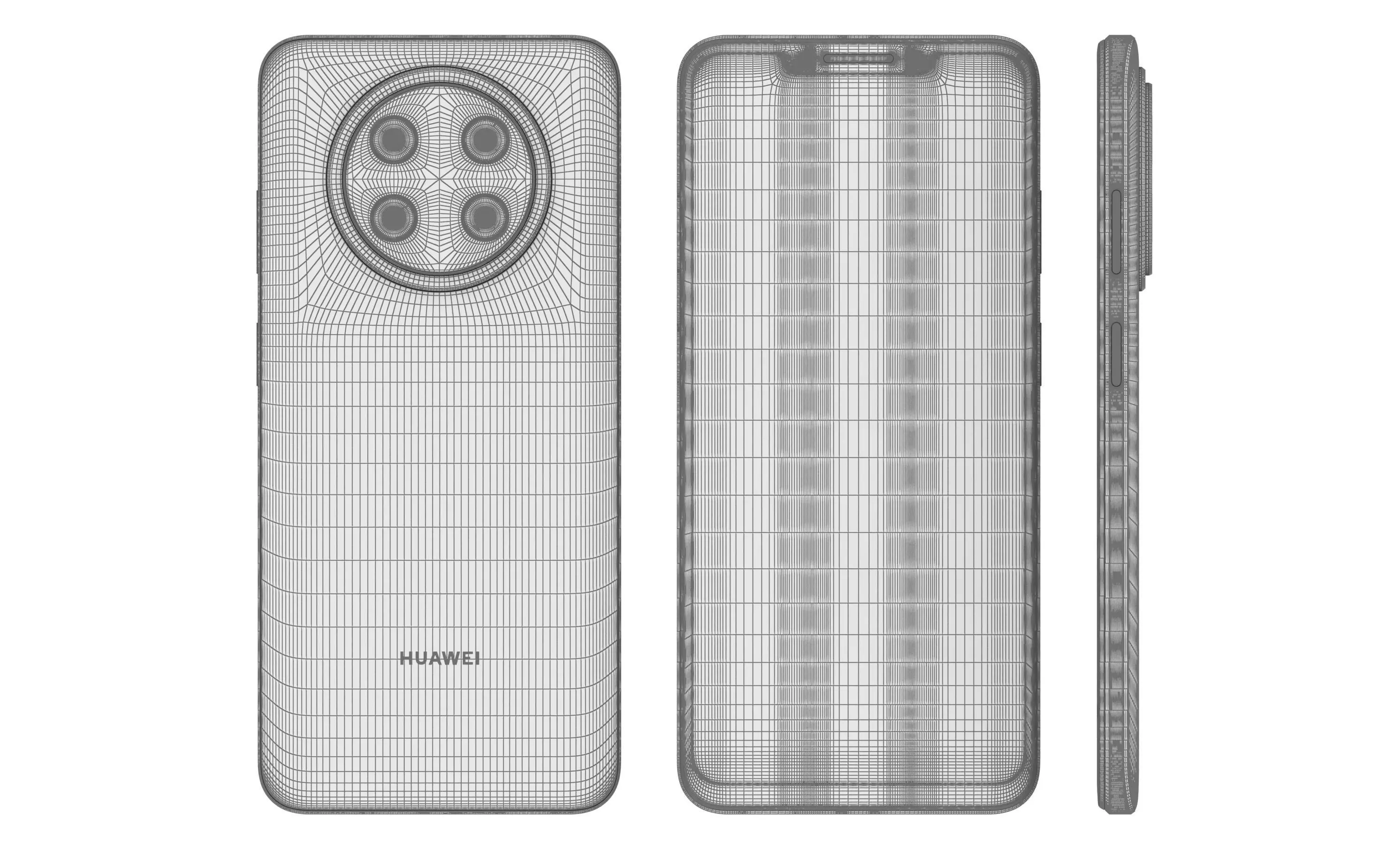 Huawei Nova Y91 Black High Poly 3D model_12