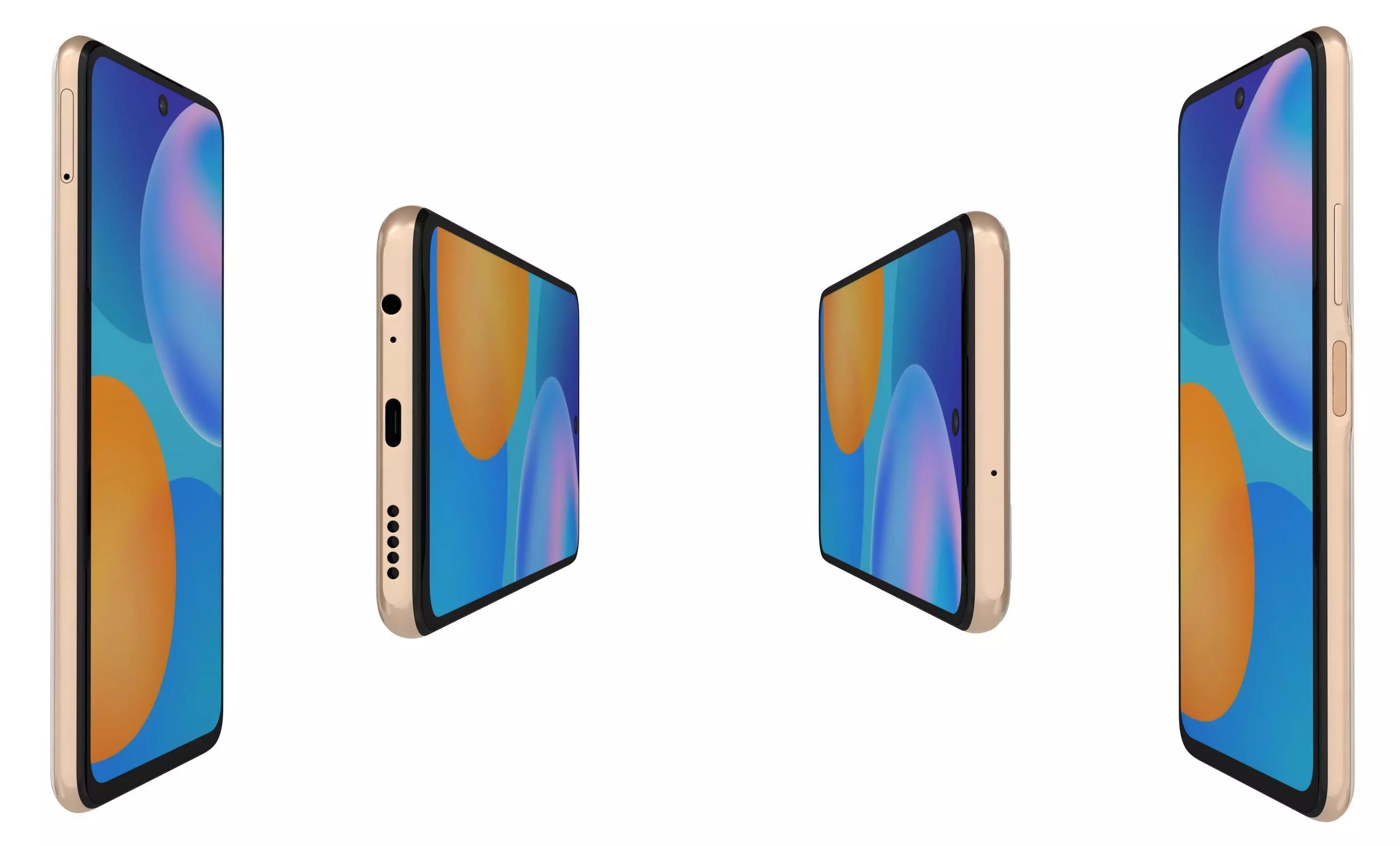 Huawei P Smart 2021 Blush Gold High Poly 3D model_2