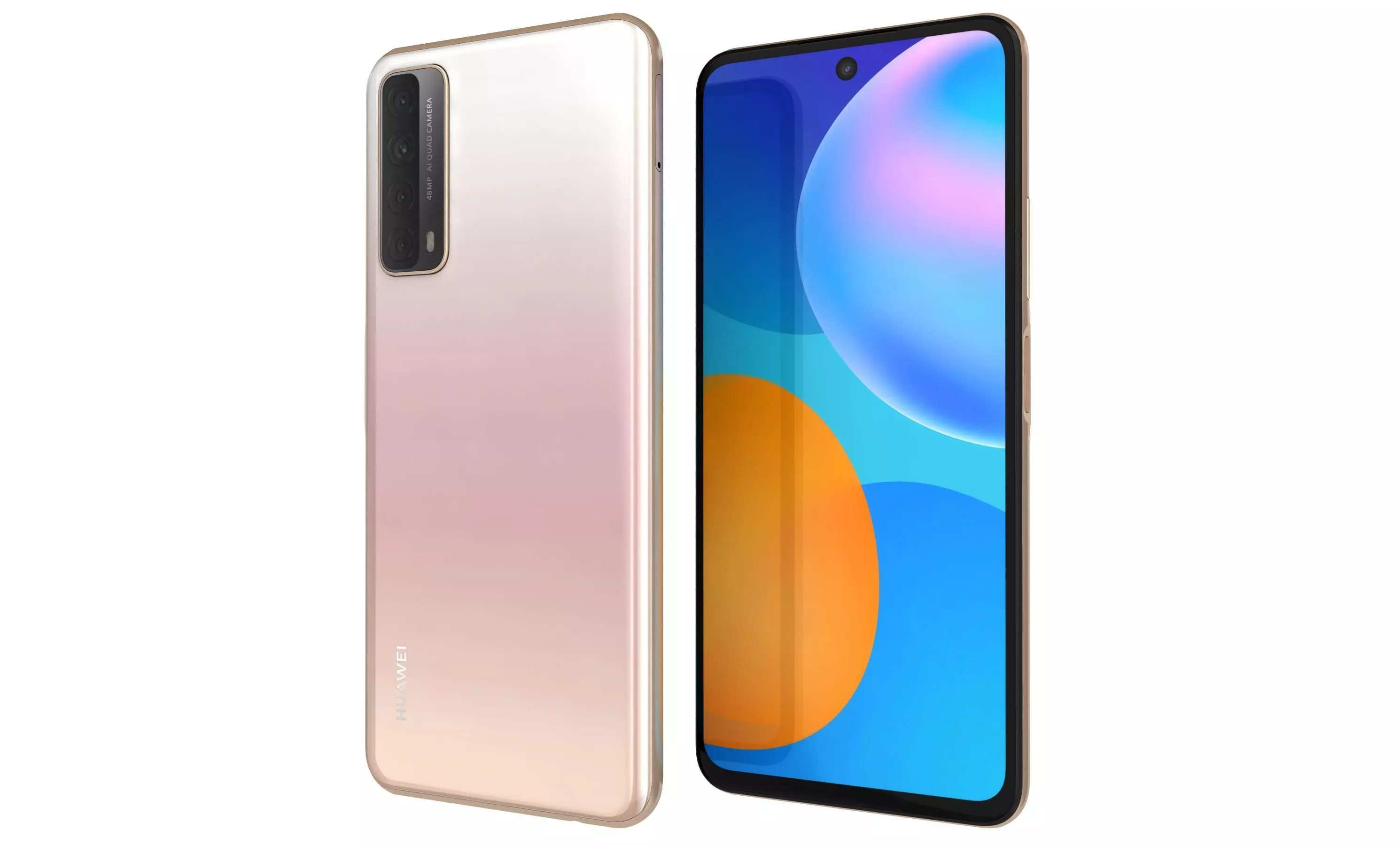 Huawei P Smart 2021 Blush Gold High Poly 3D model_30