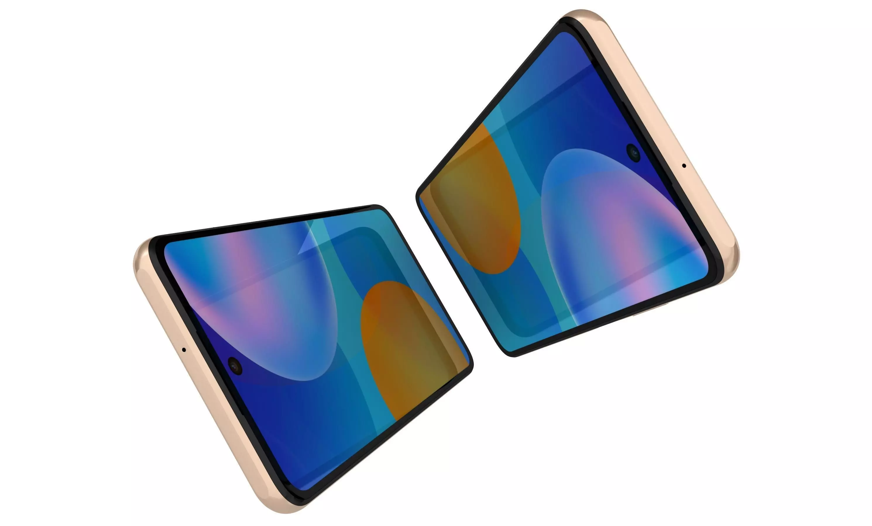 Huawei P Smart 2021 Blush Gold High Poly 3D model_3