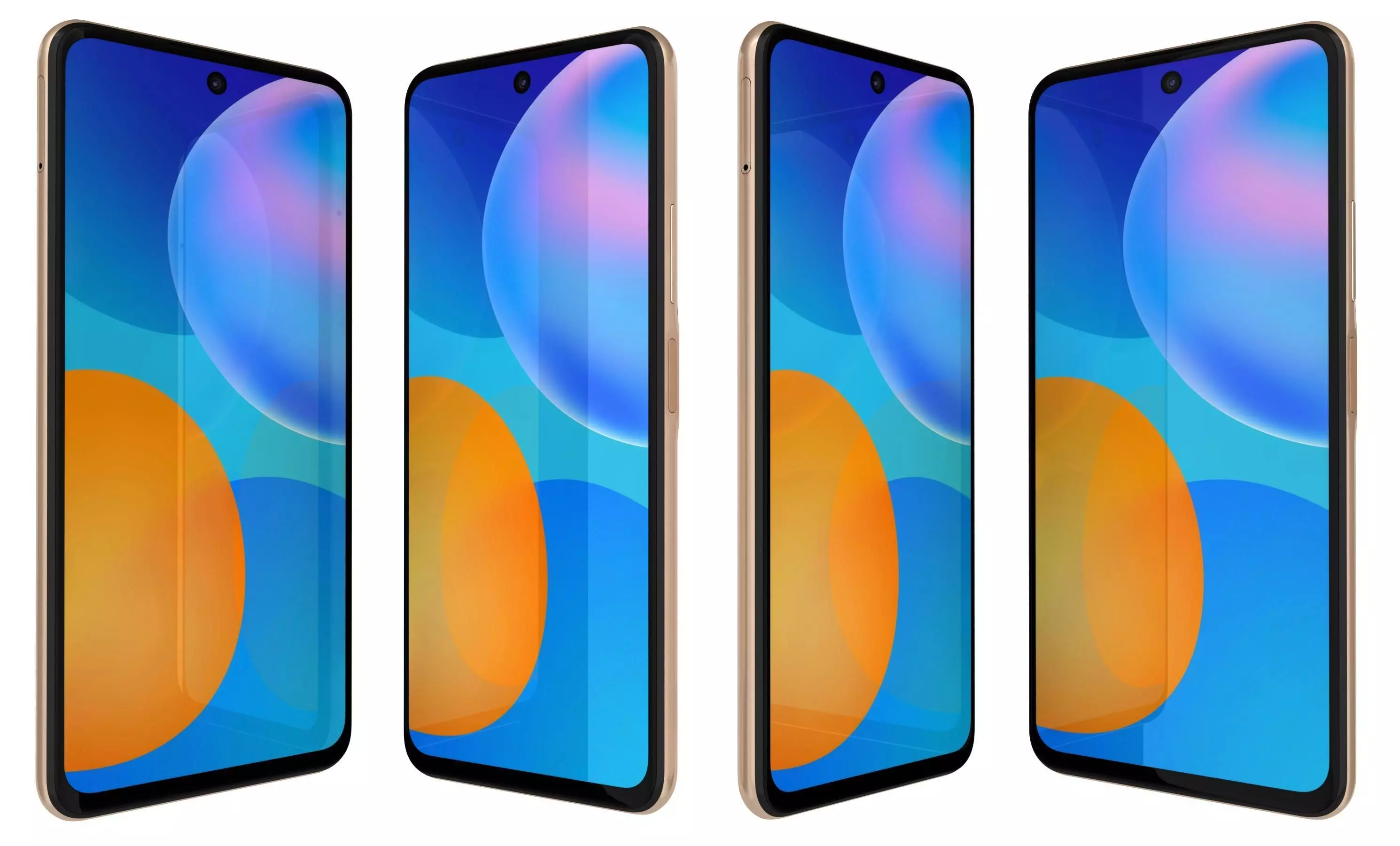 Huawei P Smart 2021 Blush Gold High Poly 3D model_10