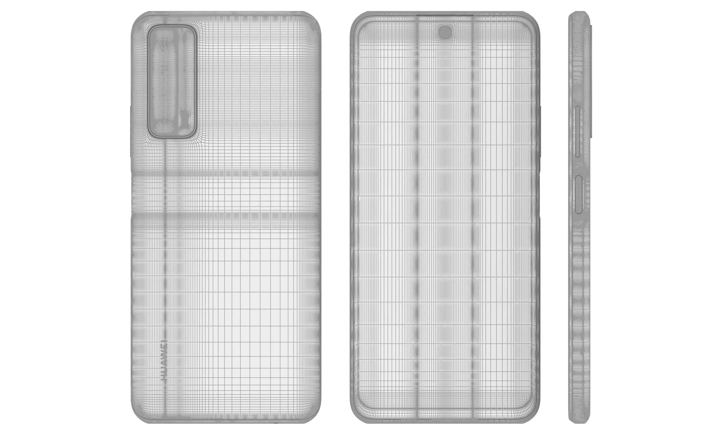 Huawei P Smart 2021 Blush Gold High Poly 3D model_12