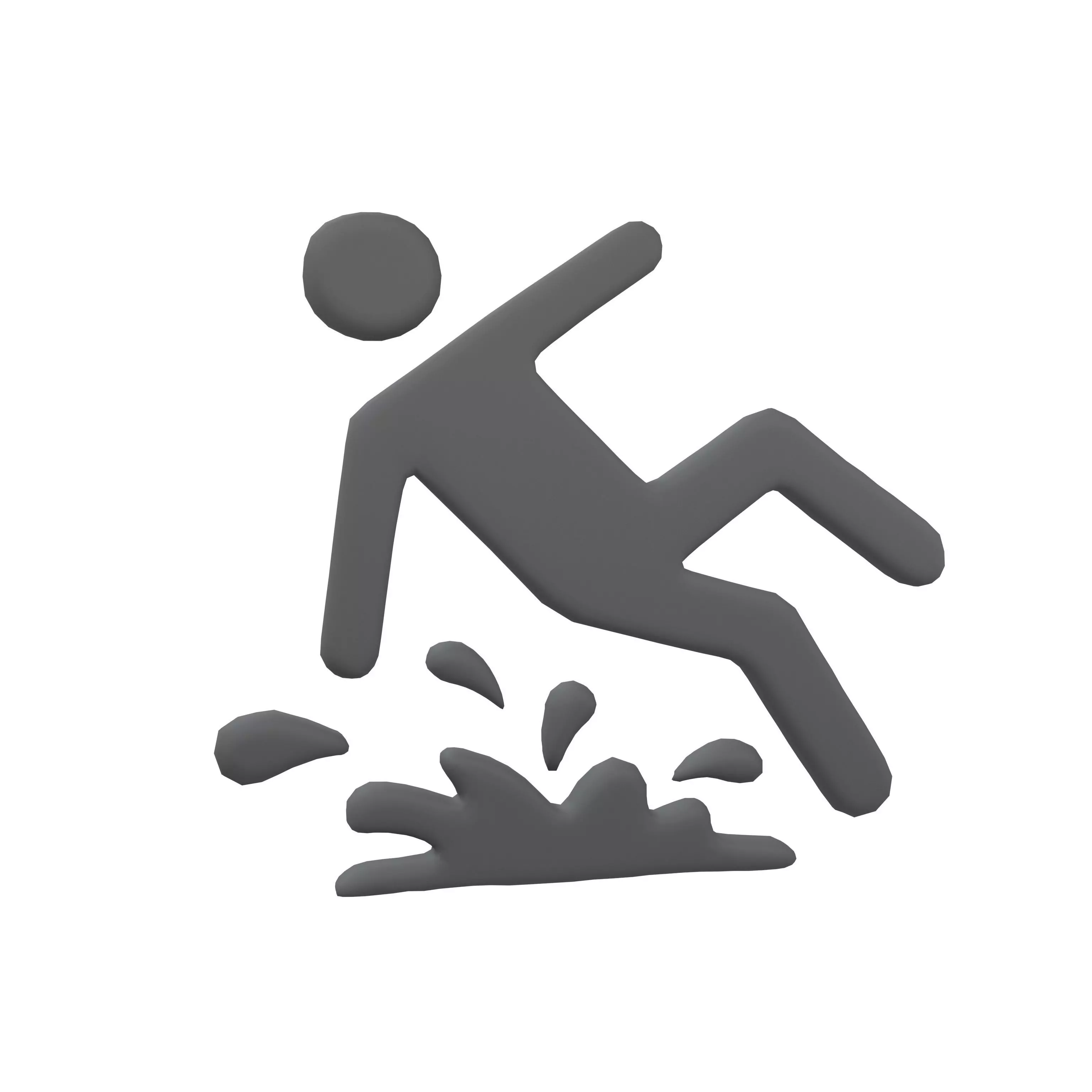 Caution Wet Floor Symbol v1 001 Low-poly 3D model