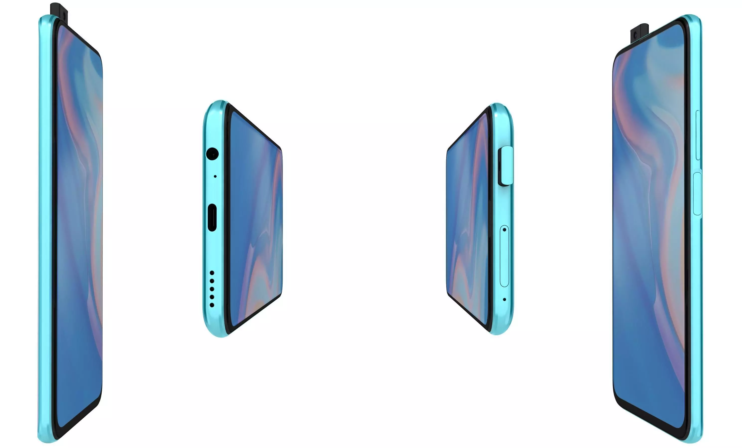 Huawei P Smart Pro 2019 Breathing Crystal High Poly 3D model_2