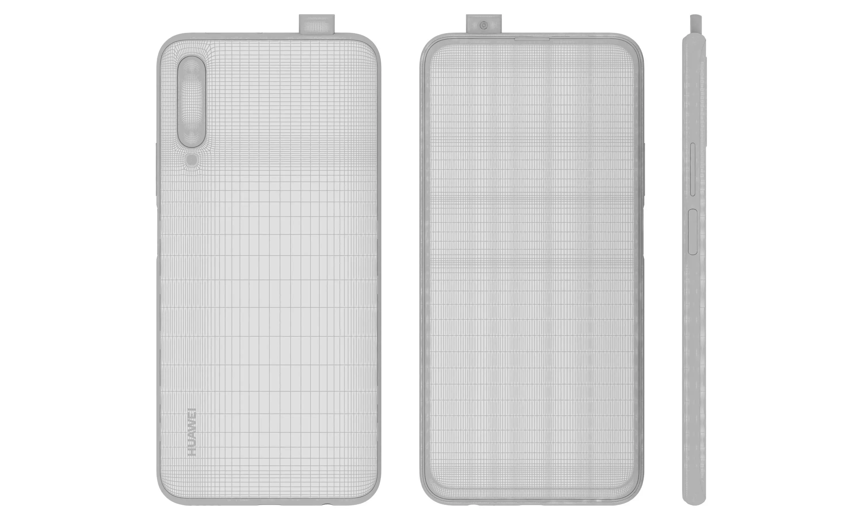 Huawei P Smart Pro 2019 Breathing Crystal High Poly 3D model_12