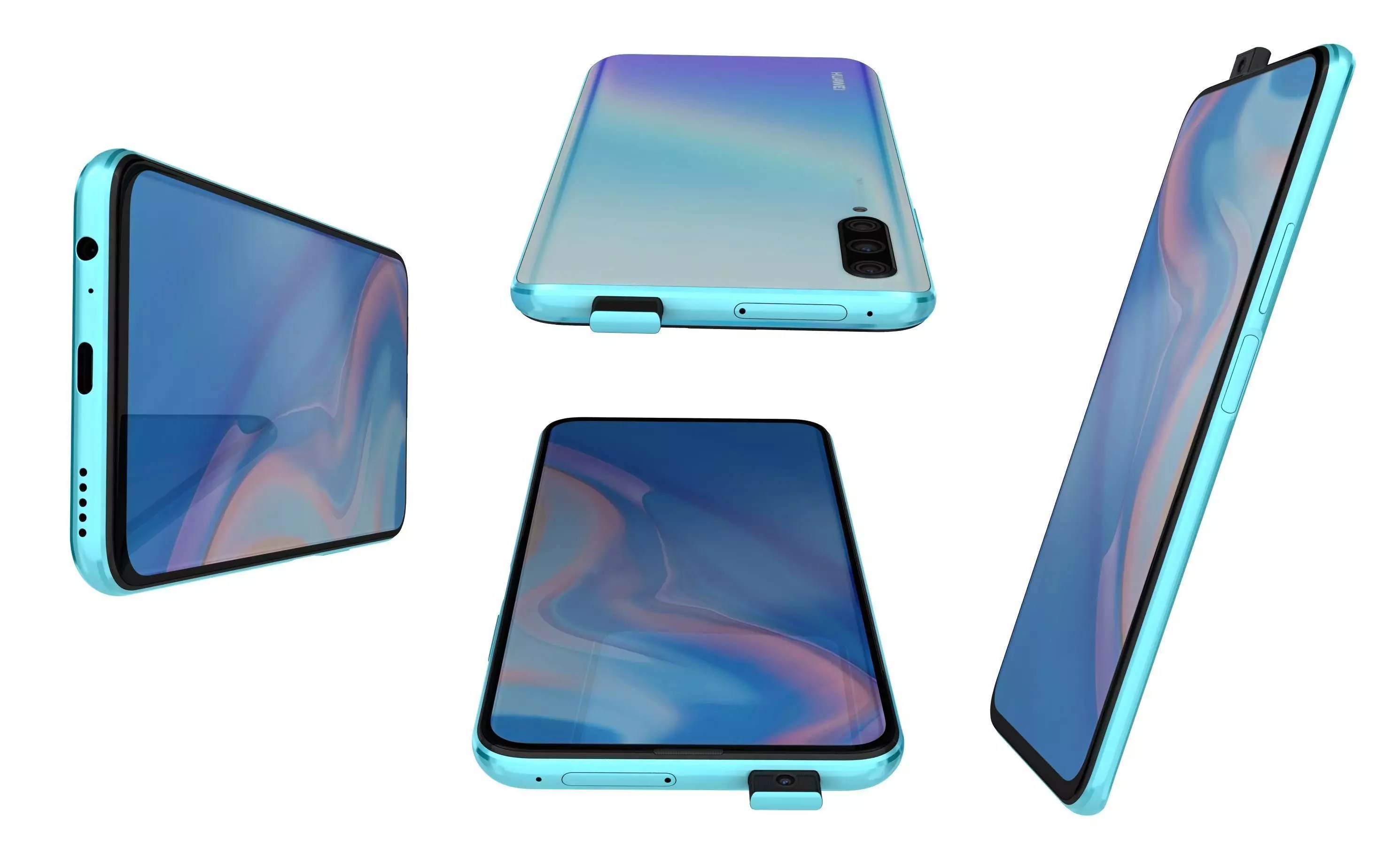 Huawei P Smart Pro 2019 Breathing Crystal High Poly 3D model_7