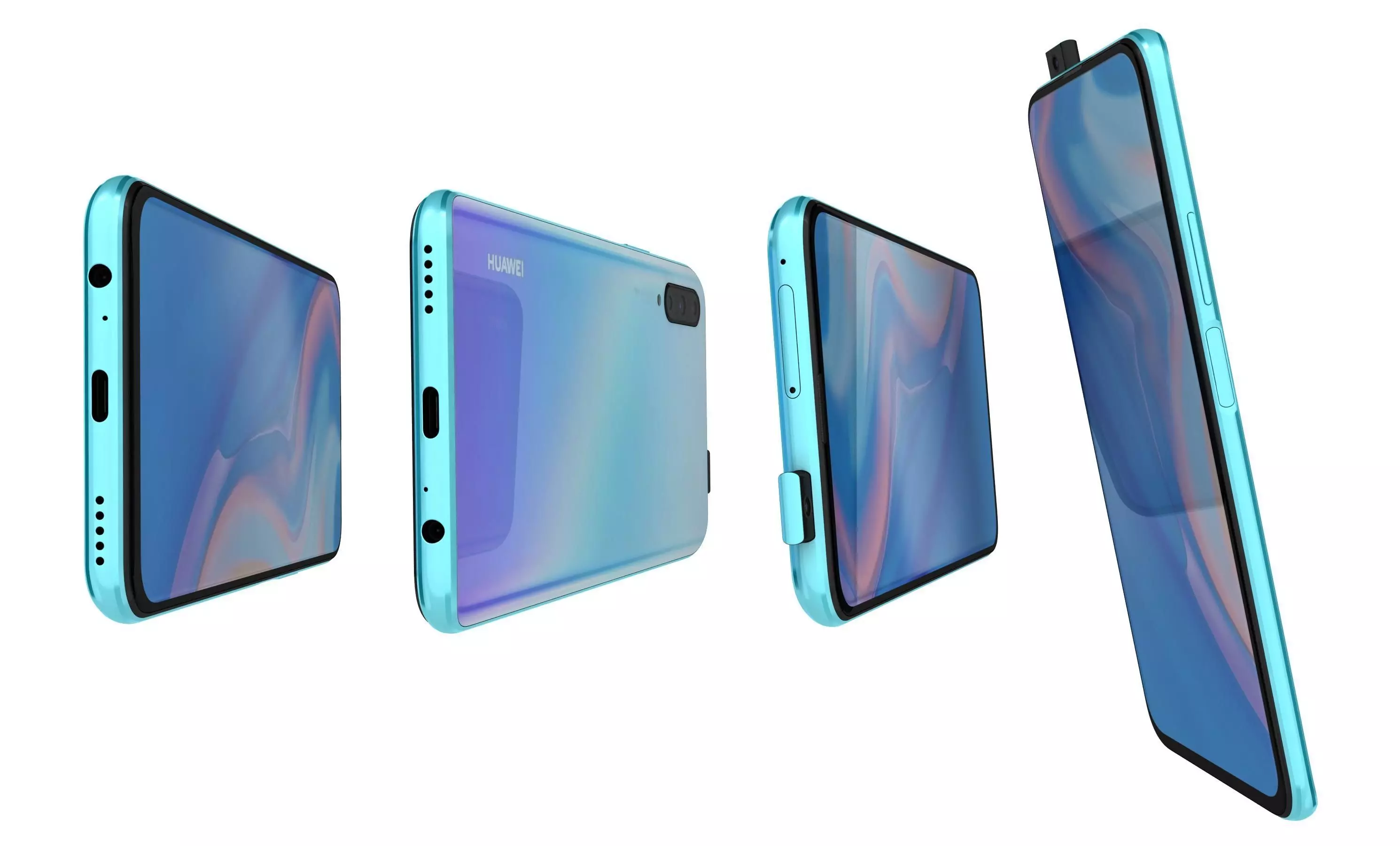 Huawei P Smart Pro 2019 Breathing Crystal High Poly 3D model_6