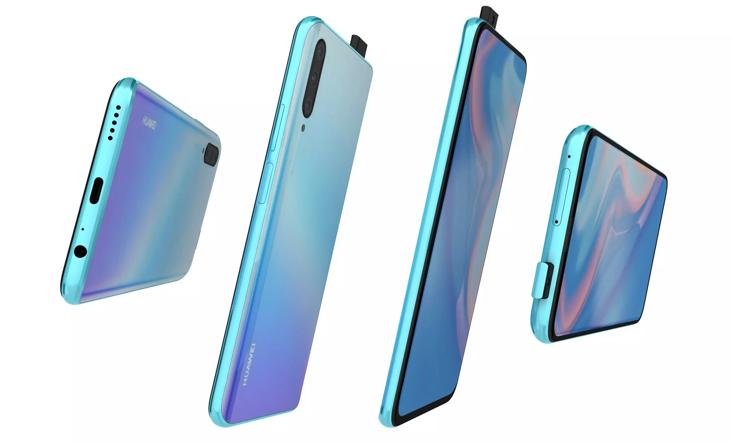 Huawei P Smart Pro 2019 Breathing Crystal High Poly 3D model_5