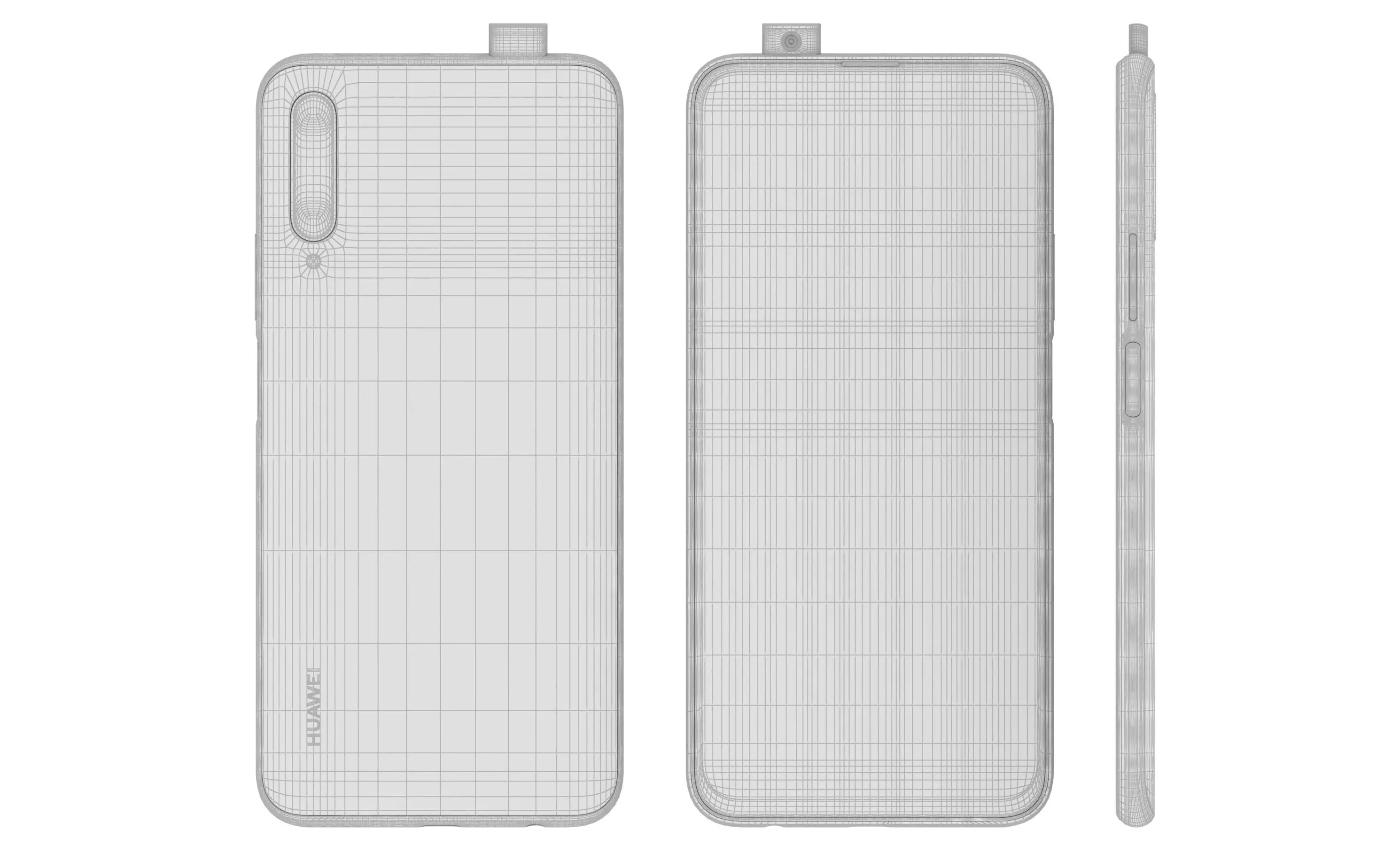 Huawei P Smart Pro 2019 Breathing Crystal High Poly 3D model_11