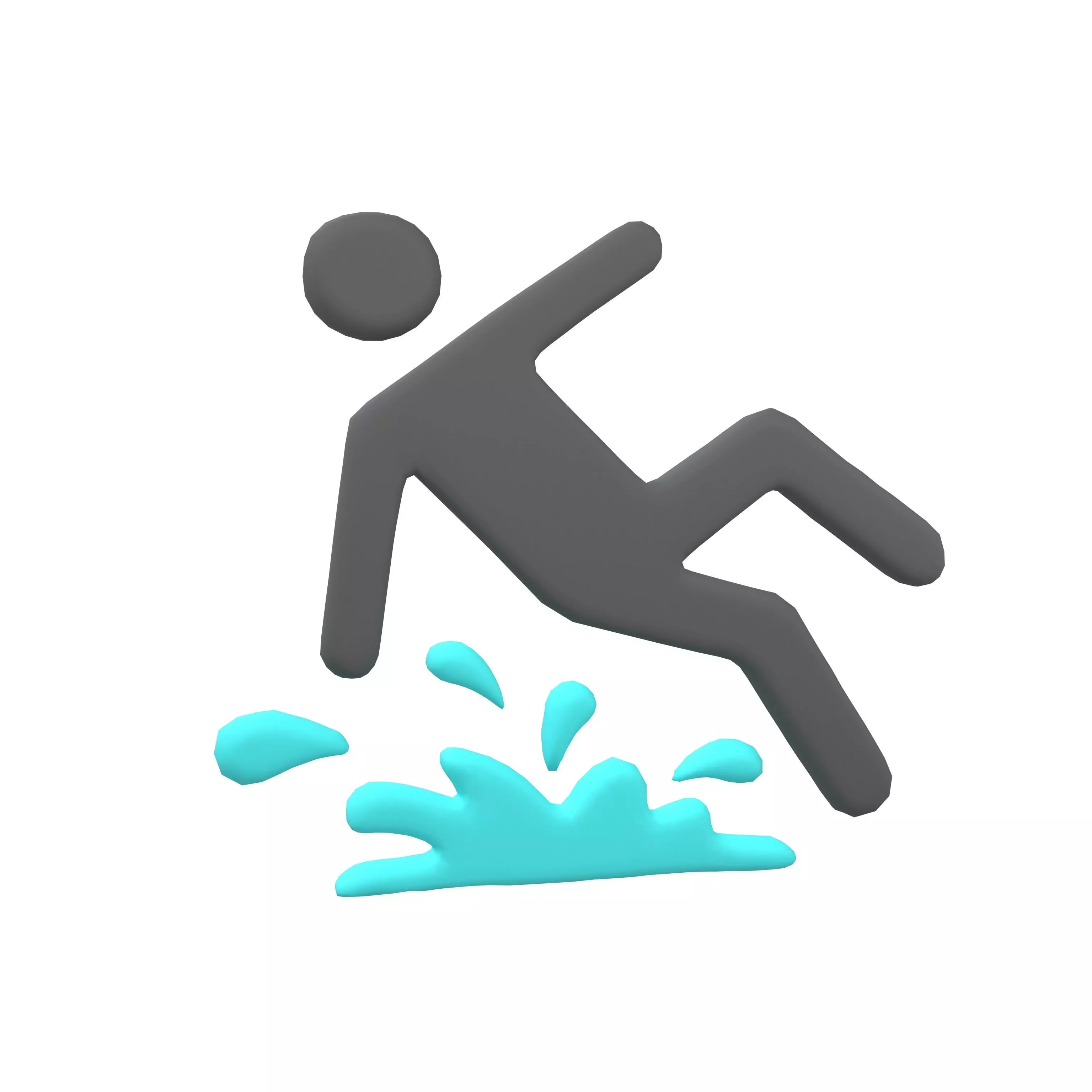 Caution Wet Floor Symbol v1 004 Low-poly 3D model