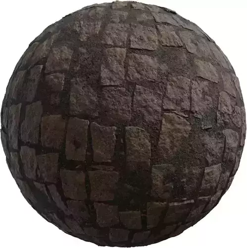 Rough Granite Setts With Asphalt Joints PBR Texture