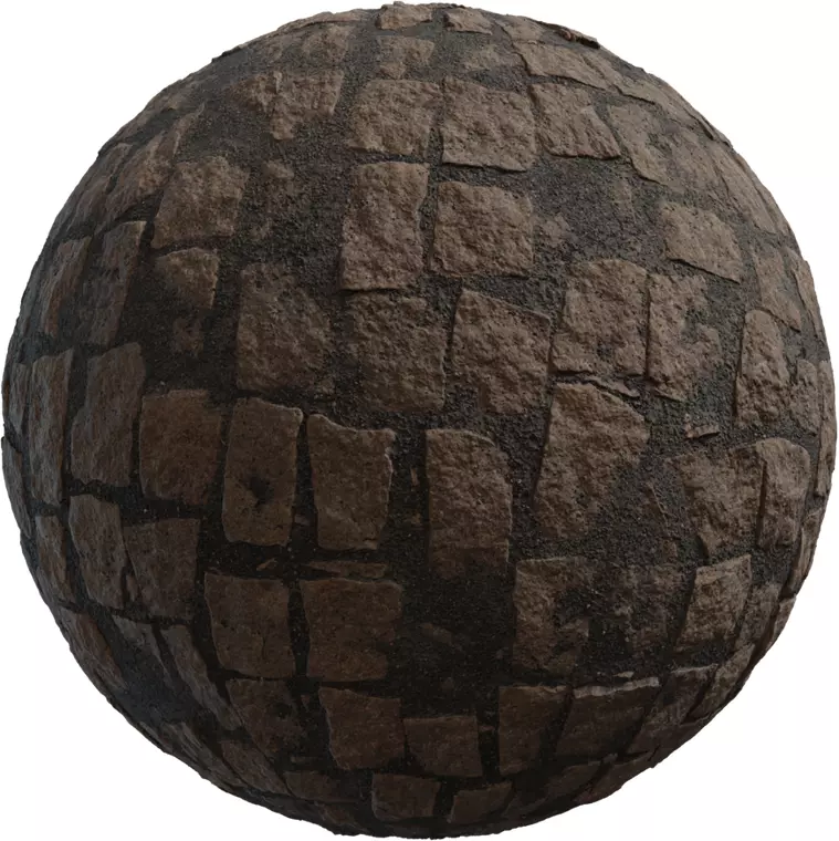Rough Granite Setts With Asphalt Joints PBR Texture Texture