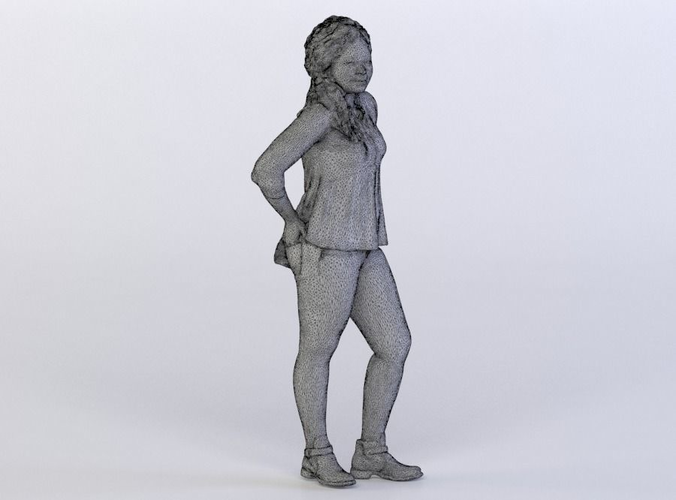 Chloe 0147 Woman standing, arms in her back pockets