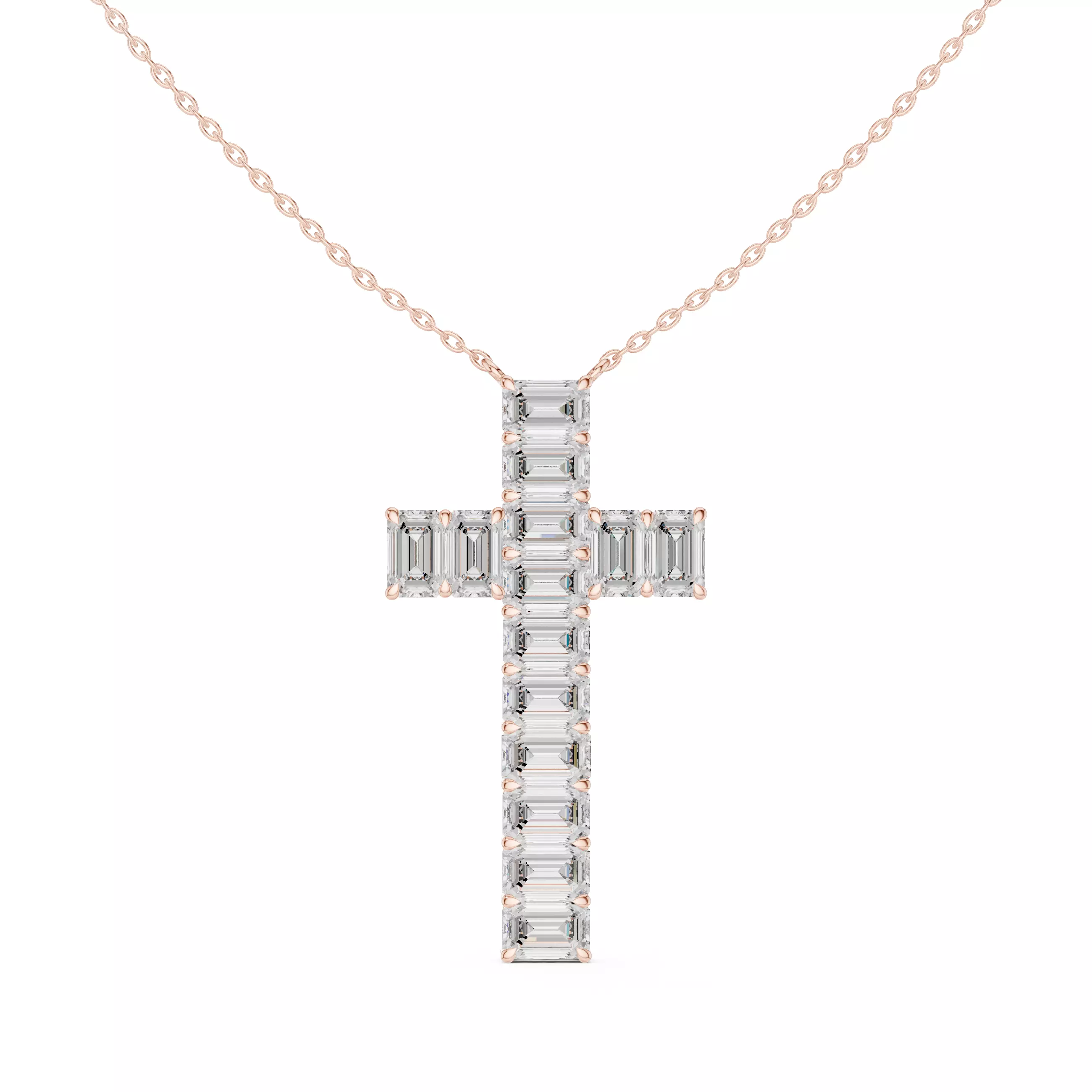 Emerald diamond cross Pendants 3D print model