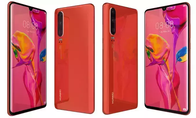 Huawei P30 Amber Sunrise High Poly