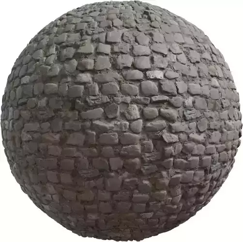 Old Town Cobblestone Road PBR Texture 