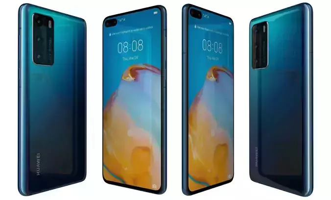 Huawei P40 Deep Sea Blue High Poly