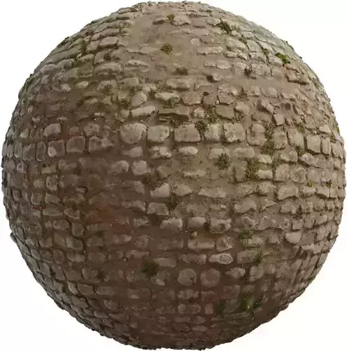 Dusty Cobblestone With Weeds PBR Texture