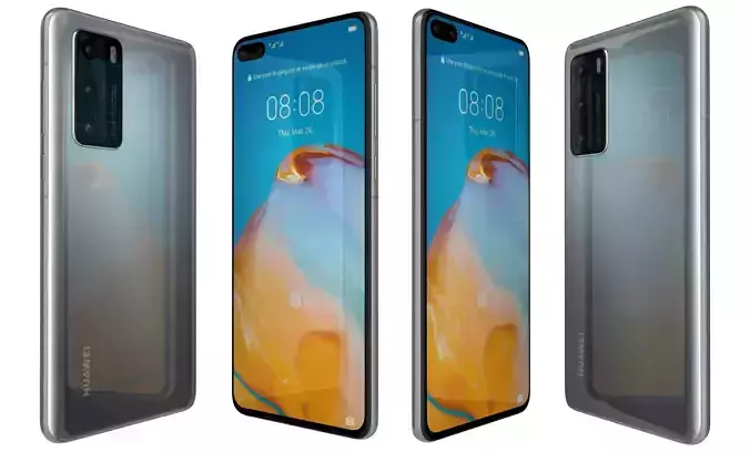 Huawei P40 Silver Frost High Poly