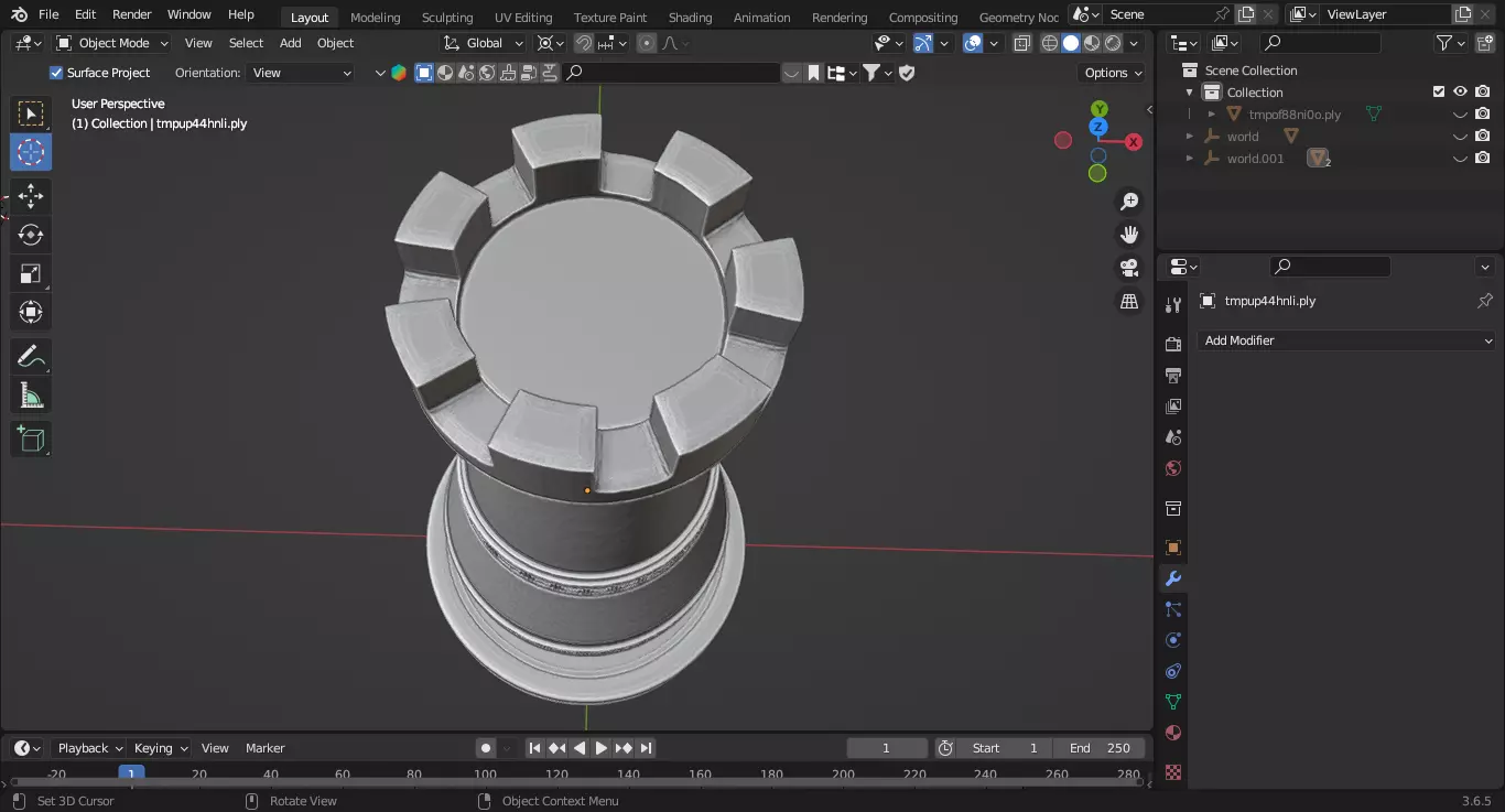 Classic Medieval Rook Chess Piece 3D print model_4