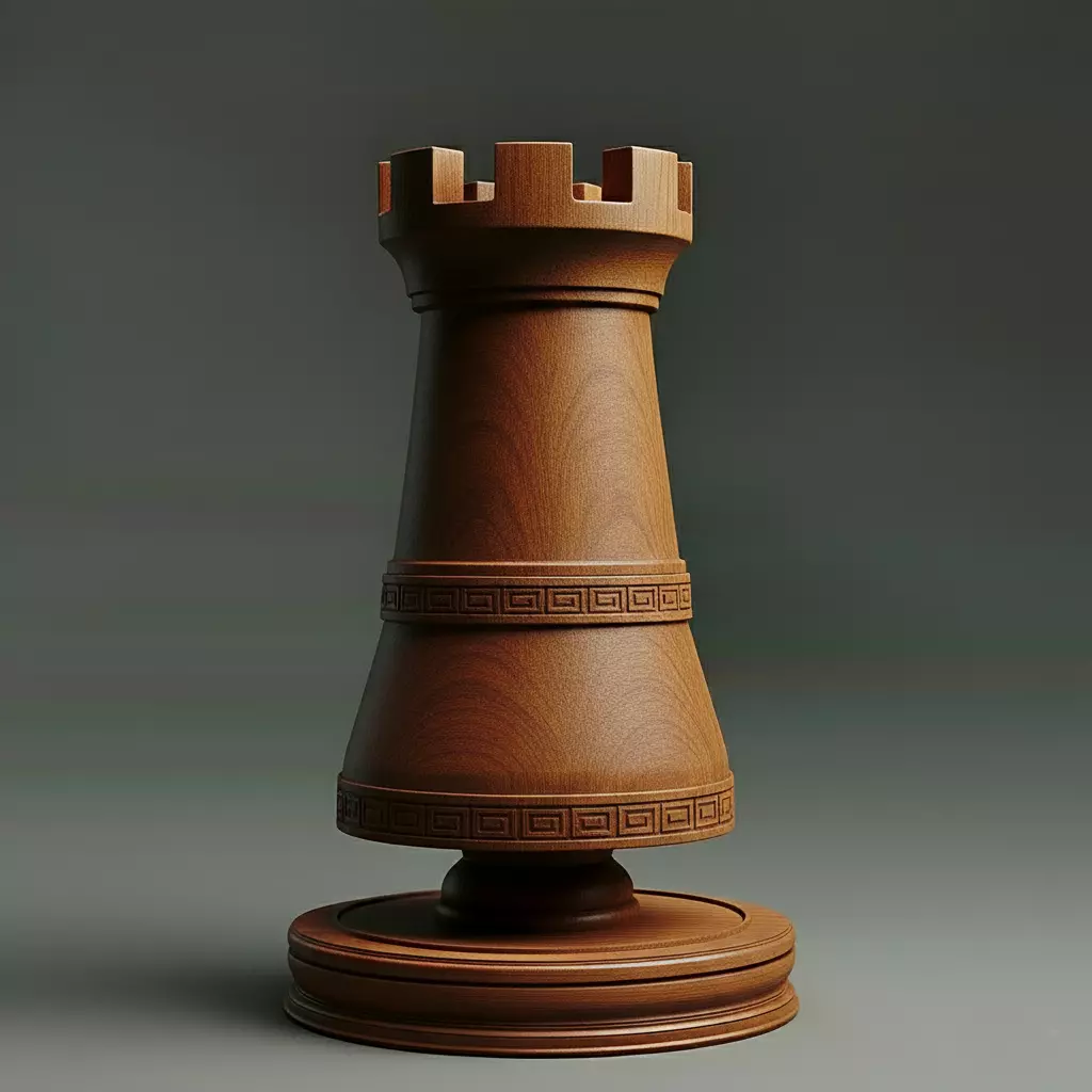 Classic Medieval Rook Chess Piece 3D print model_0