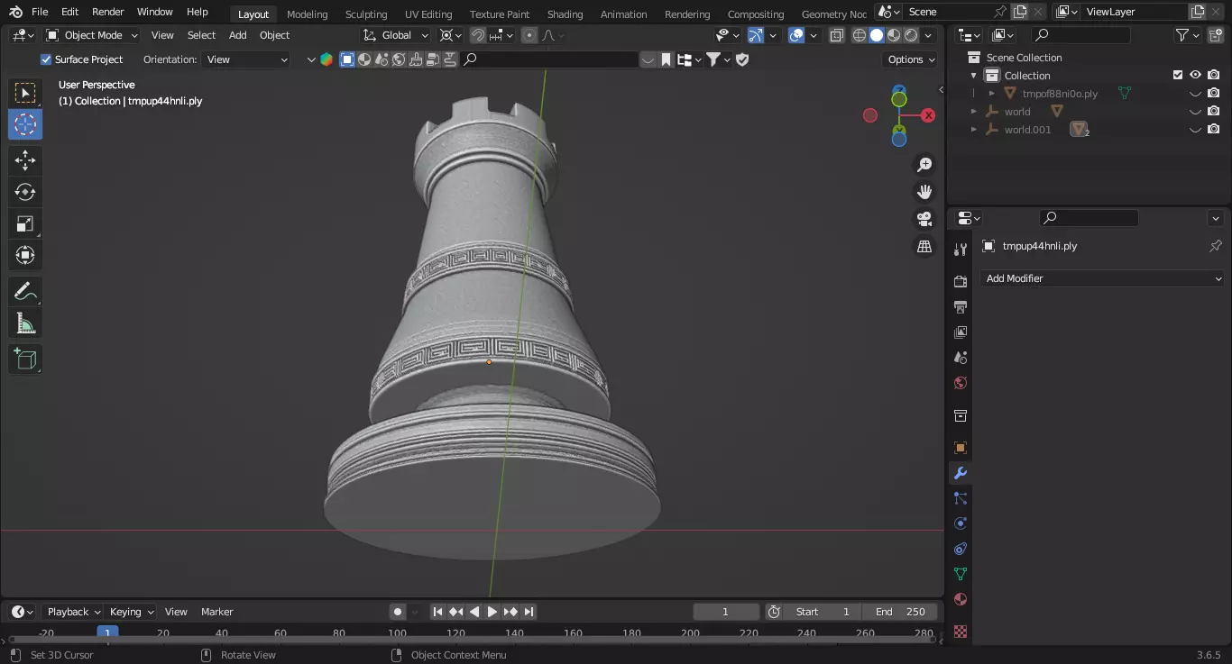 Classic Medieval Rook Chess Piece 3D print model_5
