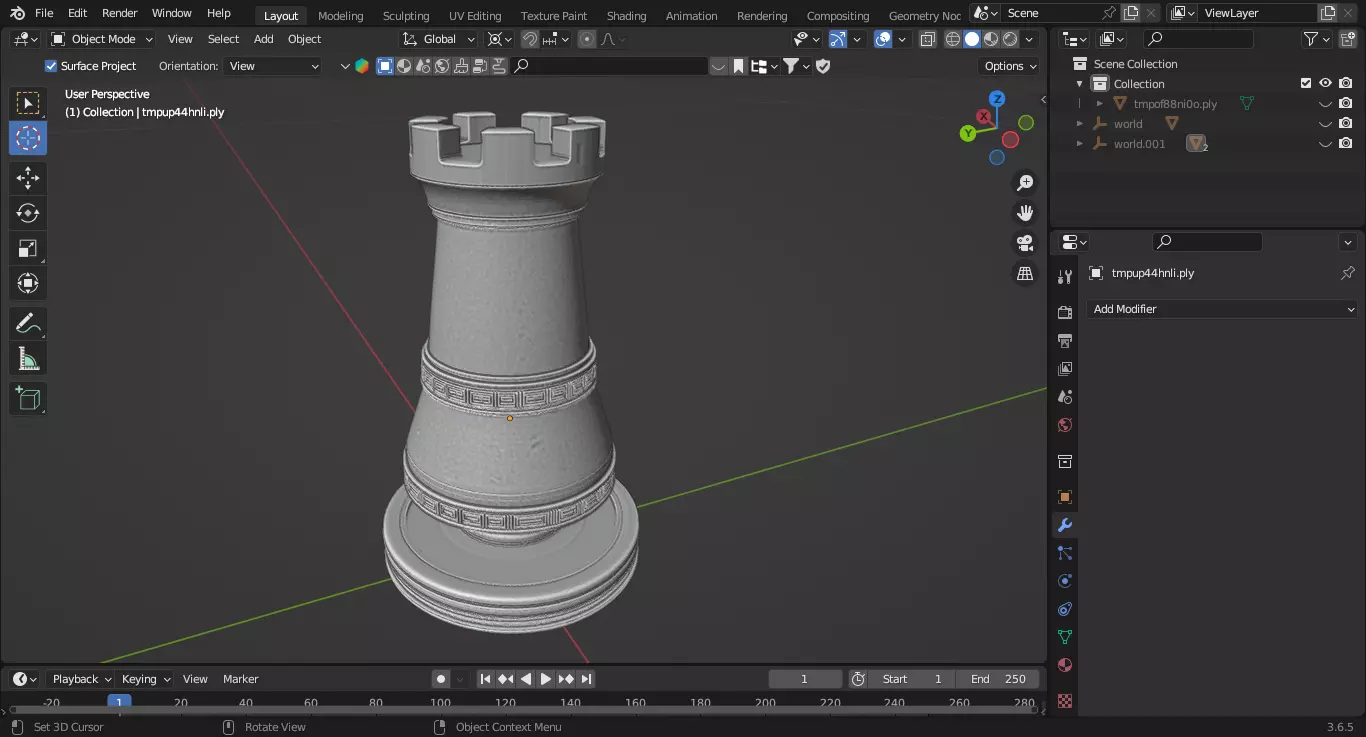 Classic Medieval Rook Chess Piece 3D print model_1