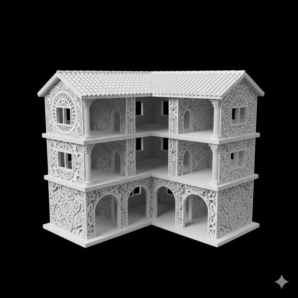 Empty House Hollow Architecture Set 3D print model