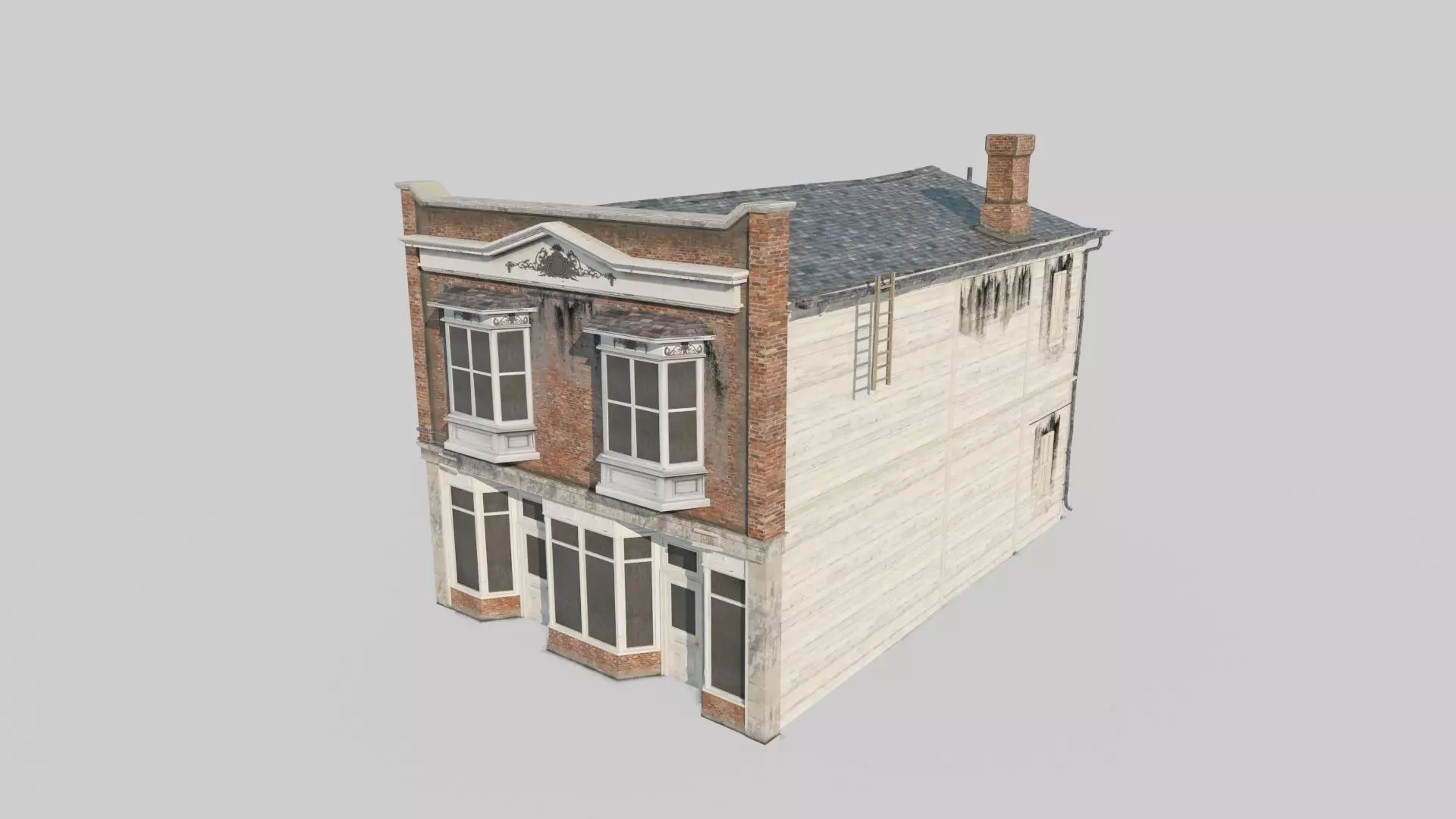 19th century architecture urban housing 3D model_2