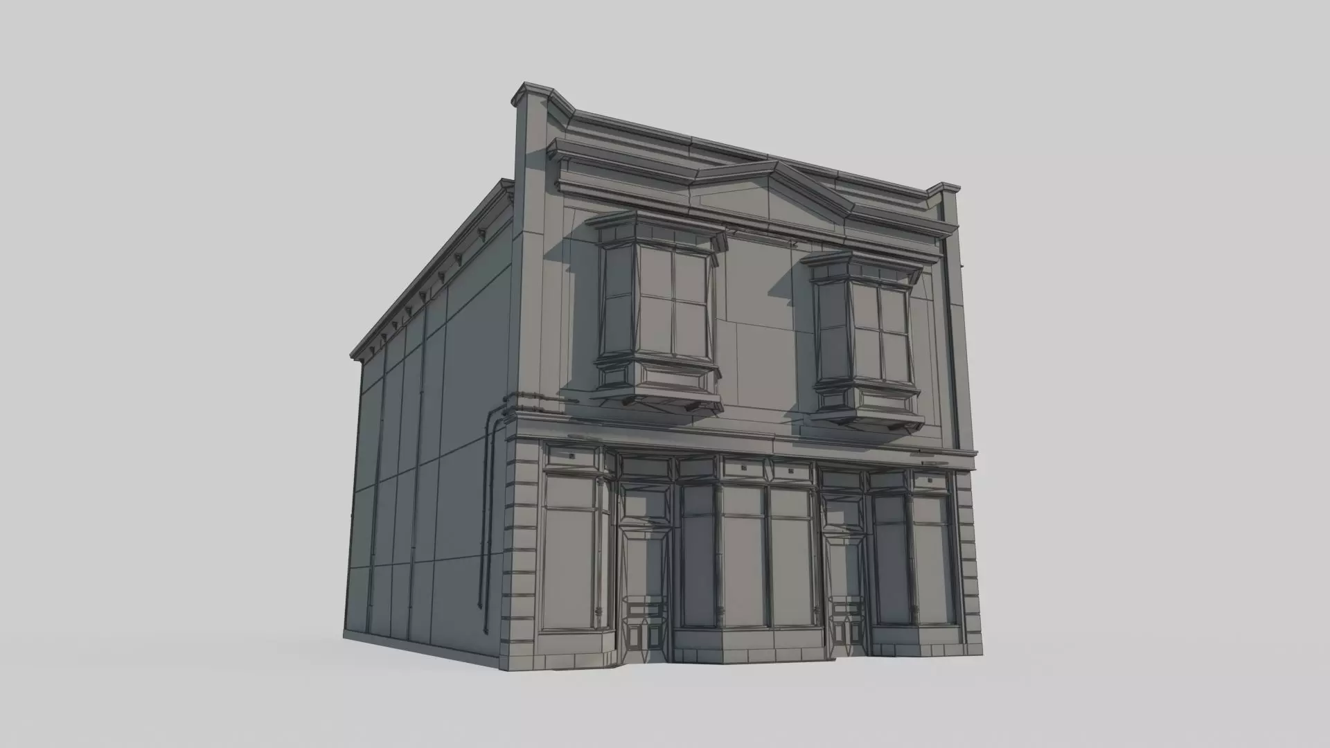 19th century architecture urban housing 3D model_5