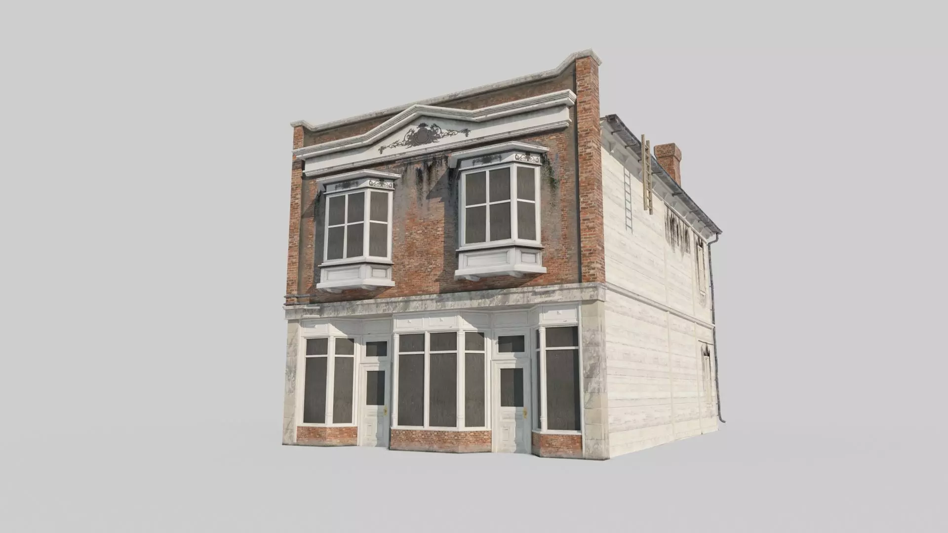 19th century architecture urban housing 3D model_1
