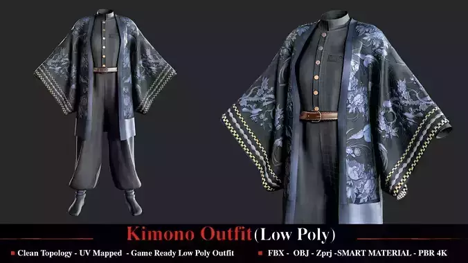 Kimono Outfit - Game Ready 