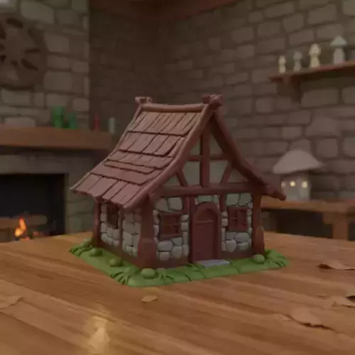 Wood and Rock Fantasy House 3D print ready STL file