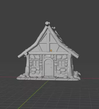 Wood and Rock Fantasy House 3D print ready STL file 3D print model_3