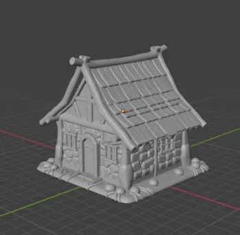Wood and Rock Fantasy House 3D print ready STL file 3D print model_1