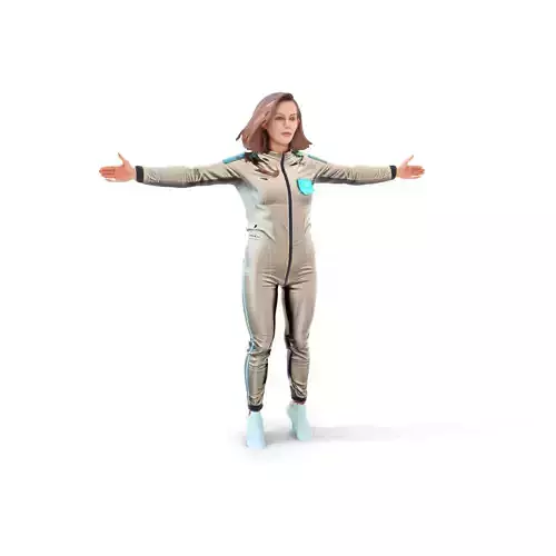 Sleek Silver Spacesuit model pack