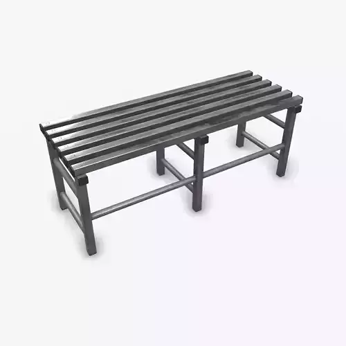 Outdoor Metal Bench Low-pooly PBR