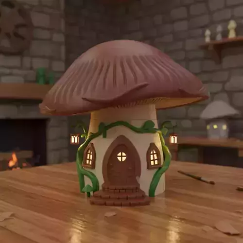 Magical Mushroom House 3D Model