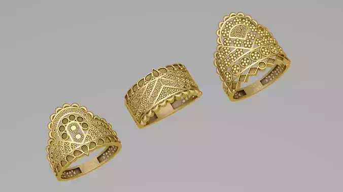 3 royalty arabic fusion ring
