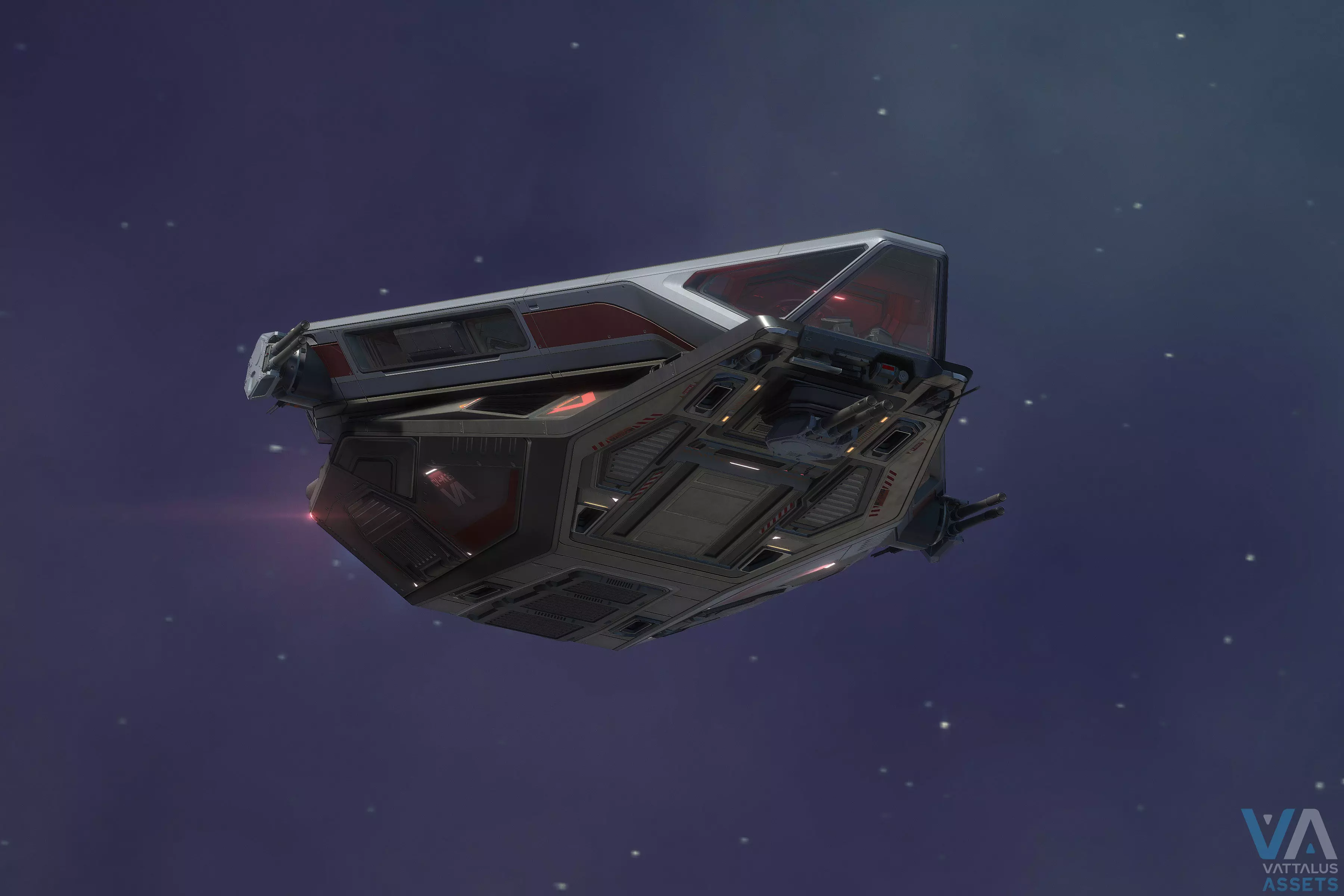 Minerva - Spaceship with Interior Low-poly 3D model_18