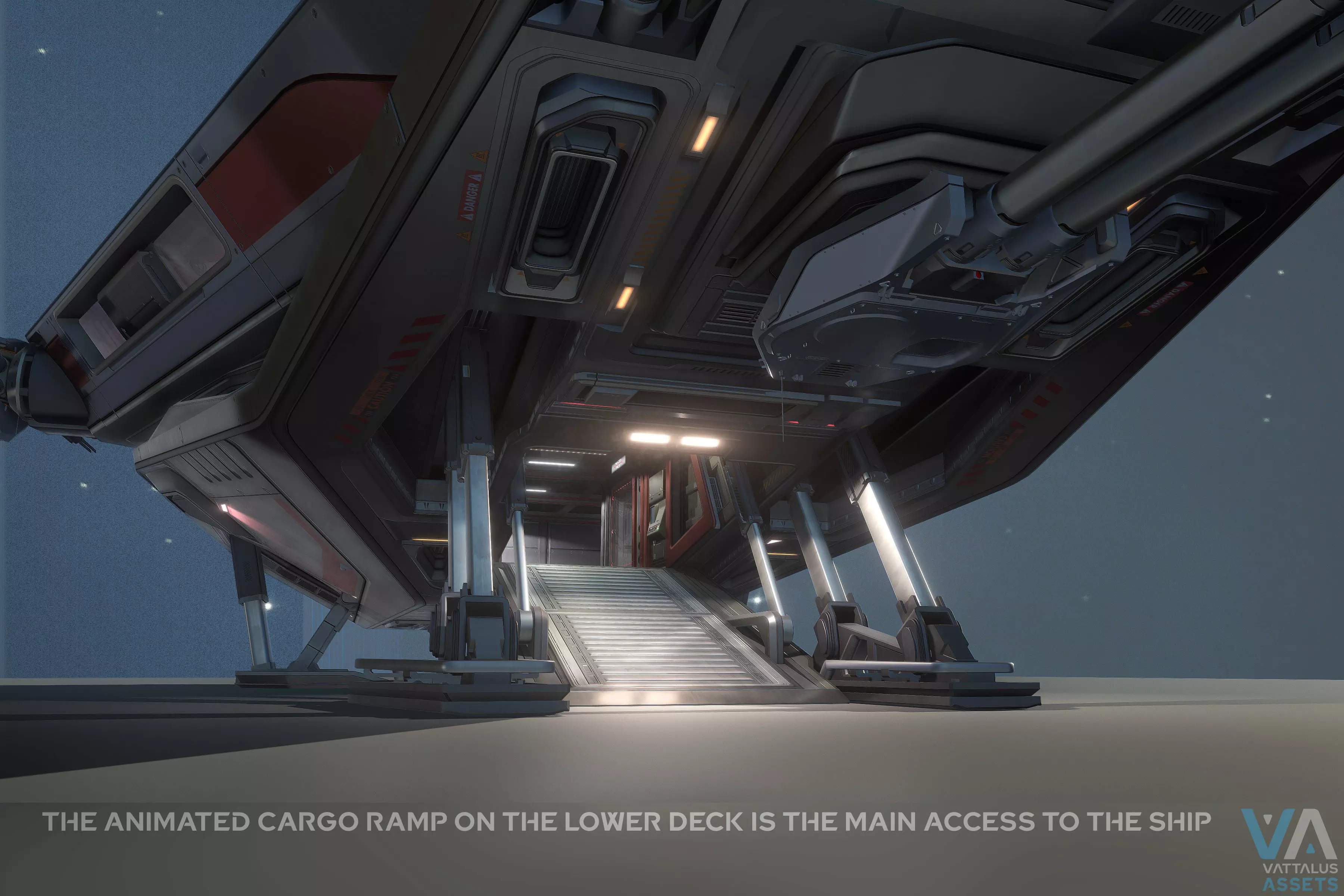 Minerva - Spaceship with Interior Low-poly 3D model_6